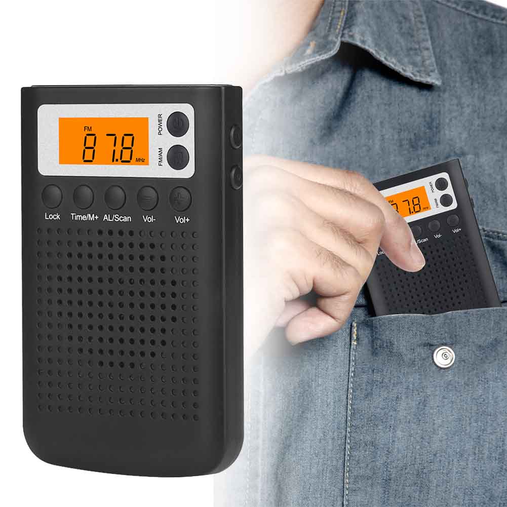 Batteridrevet med højttaler lcd-skærm hjemmelomme radio mini bærbar gamle mennesker elektrisk stereoindstilling fm am digital: Jp