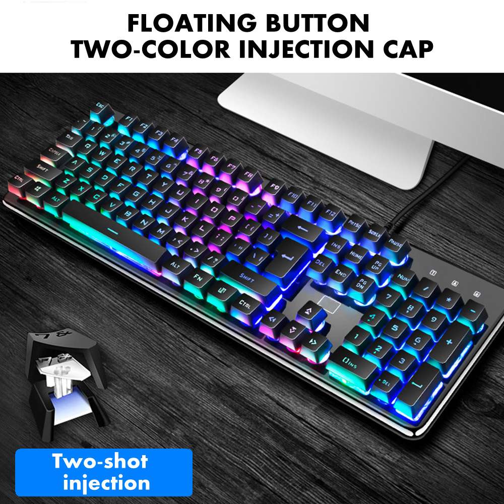 3 Pcs/set Keyboard Mouse Mice Headset Combos Set Game Luminous Keyboard 26 Keys Round Buttons Square Buttons Mechanical Mouse
