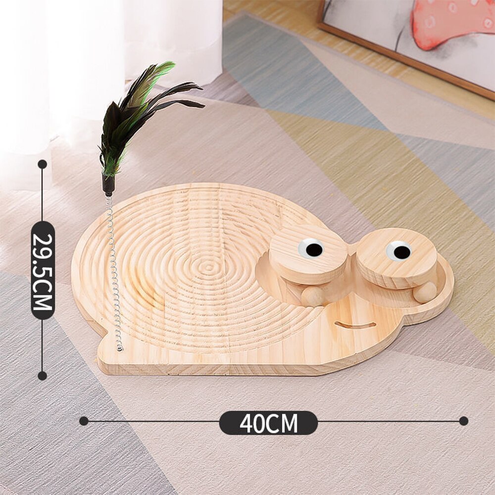 Wooden Cat Scratching Post Solid Wood Scratching Board Turntable Lovely Cat Teaser Grinding Claws Toy Wear-Resisting Kitten Toy: C