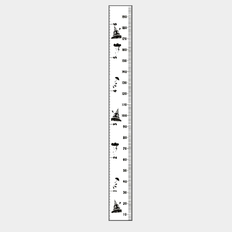 Hängande duk höjd barn tillväxt diagram vägg dekor linjal med trä ram barn höjd rekord för baby mått: Tum bil