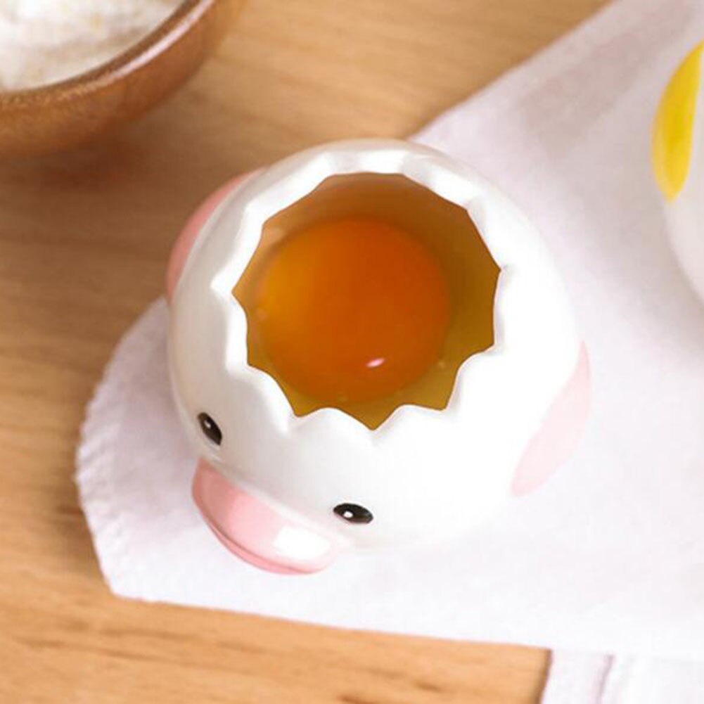 Dejlige tegneserie æg separator kylling keramiske æg hvid separator æggeblomme skillevæg madlavning gadget til husholdning køkken æg værktøjer