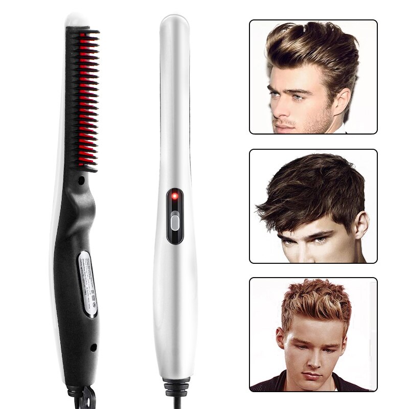 baard stijltang hair straightener brush beard straightener comb flat iron heat comb Borstel Kam Stijltangen Strijkijzers Baard Stijltang Styling Rechttrekken Borstel Verwarmde Kam: Style2 / AU
