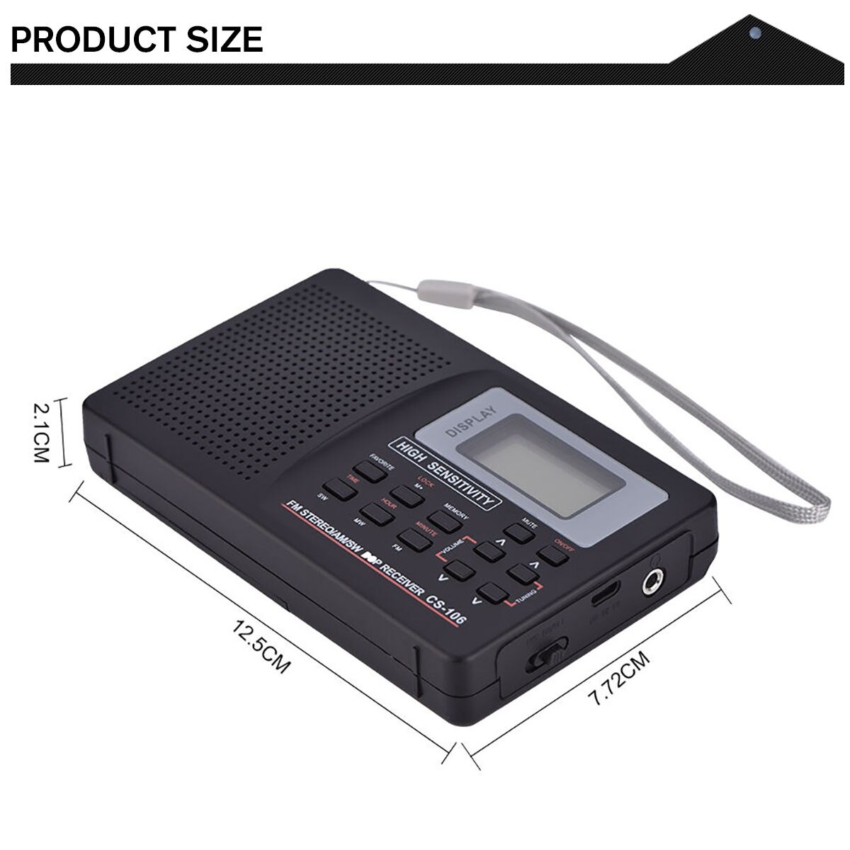 Portable Digital Radio FM Support FM/AM/SW/LW/TV Sound Full Frequency Radios Receiver Alarm Clock FM Radio Mini Full Band Radio