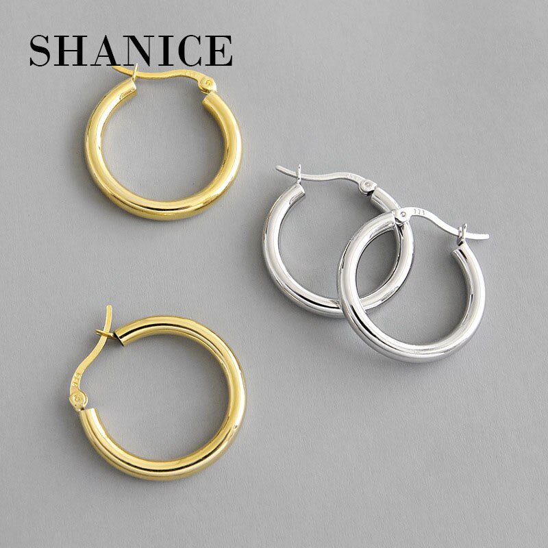Shanice 925 Sterling Zilver Minimalistische Geometrische Cirkel Oorringen Voor Trendy Vrouwen Party Mode Sieraden Accessoires