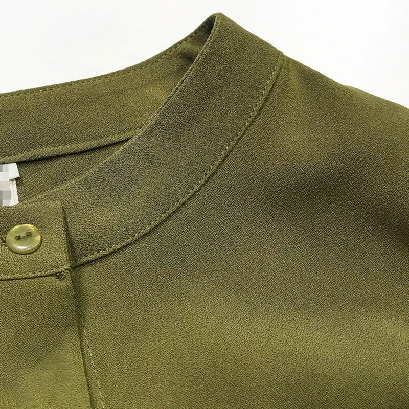 Vgh patchwork blouses voor dames ronde hals flare lange mouwen bandage hit kleur ruches shirts dameskleding herfst