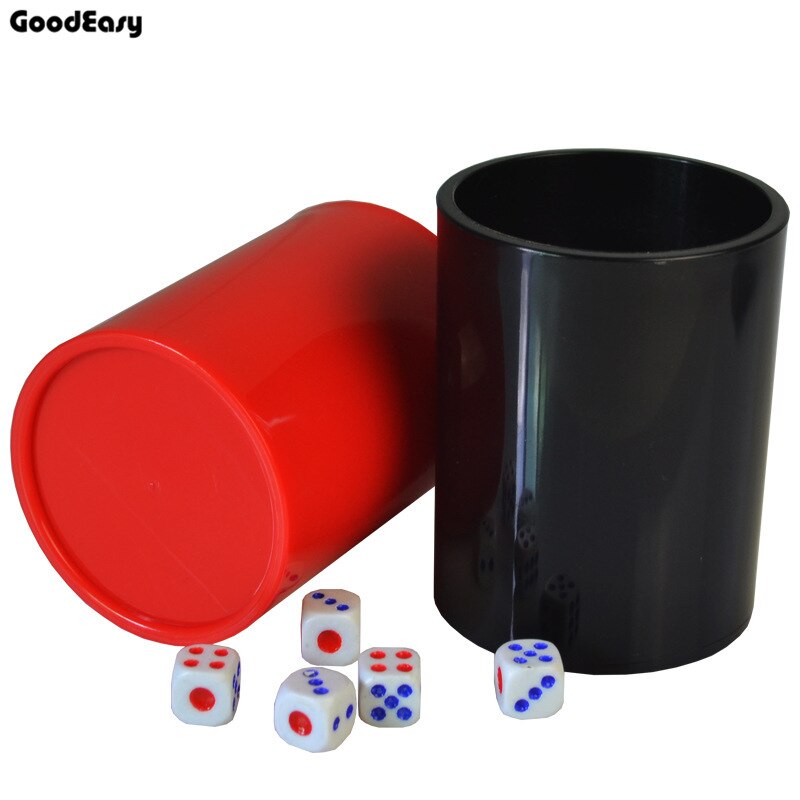 KTV Bar colorido Casino juegos de azar vaso de dados de plástico con 6 uds #13 dados blancos Texas Hold'em Partido de póquer juego de dados juego de copa