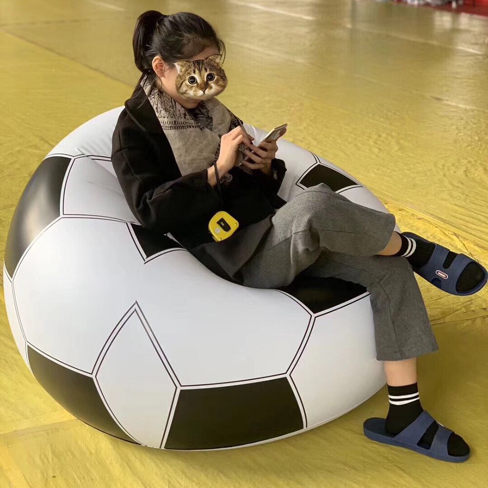 Large Inflatable Sofa Chair Bean Bag Football Shape Sofa Chair PVC Inflatable Living Lounge Air Chair Lazy Chair