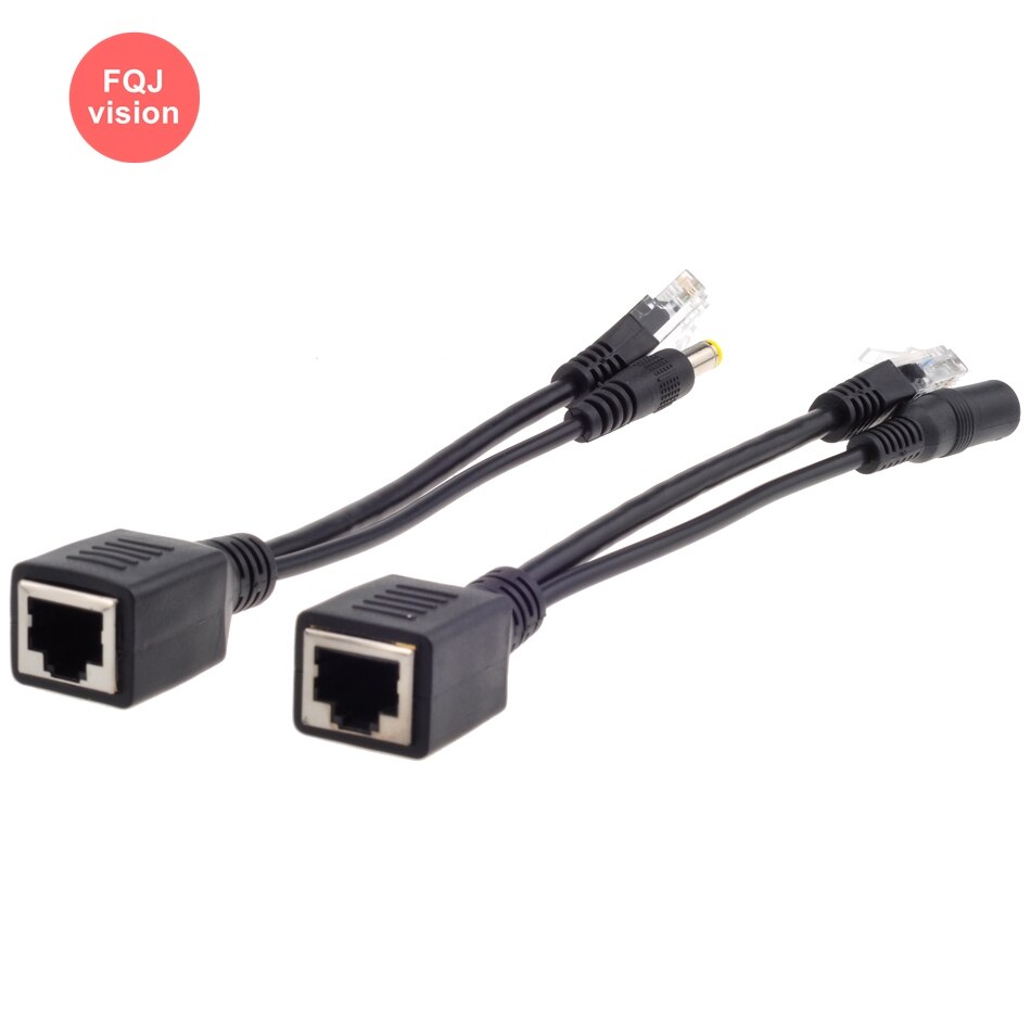 10Pairs POE Cable Passive Power Over Ethernet Adapter Cable POE Splitter RJ45 Injector Power Supply For IP Camera