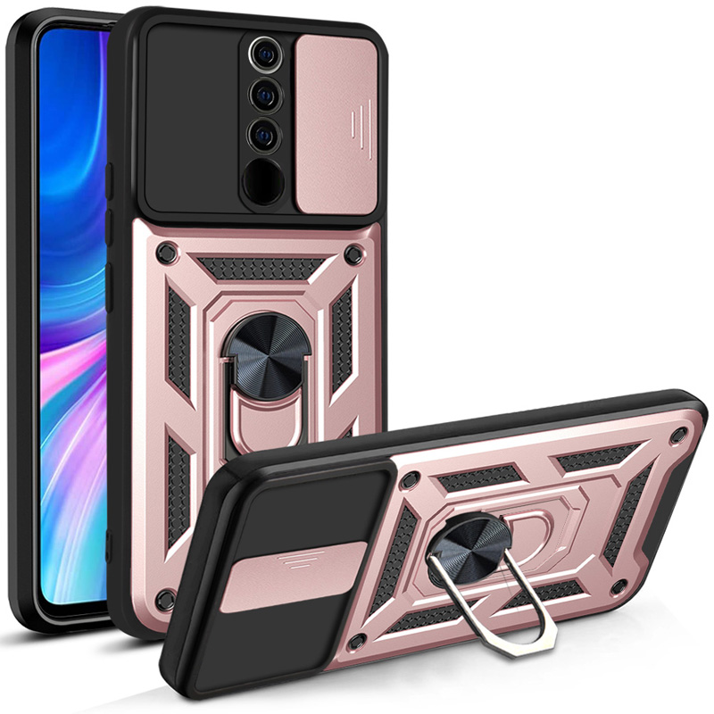 Schokbestendig pantserhoesje voor Xiaomi Redmi Note 8 Pro Autohouder Telefoonhoesje voor Redmi Note 8 Cameralensbescherming Fundas: aluminium / Fluorescerend Groen