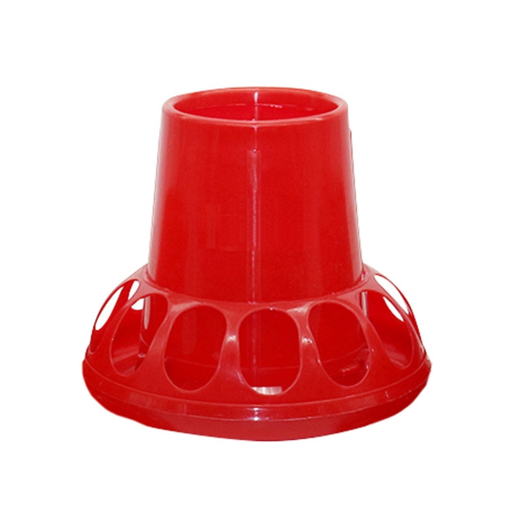 1 Pcs Poultry Feeding Tools 1.5Kg Red Plastic Chicken Feeders Quail Feed Bucket Poultry Farming Tools