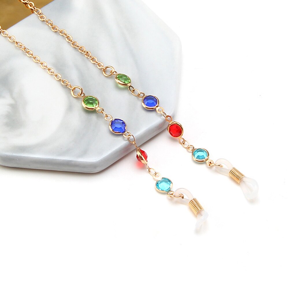 1 szt. Łańcuszek robić okularów 70cm łańcuszek robić okularów przeciwsłonecznych perły dżetów sznurek robić okularów uchwyt smycz naszyjnik okulary zroszony smycz na szyje liny