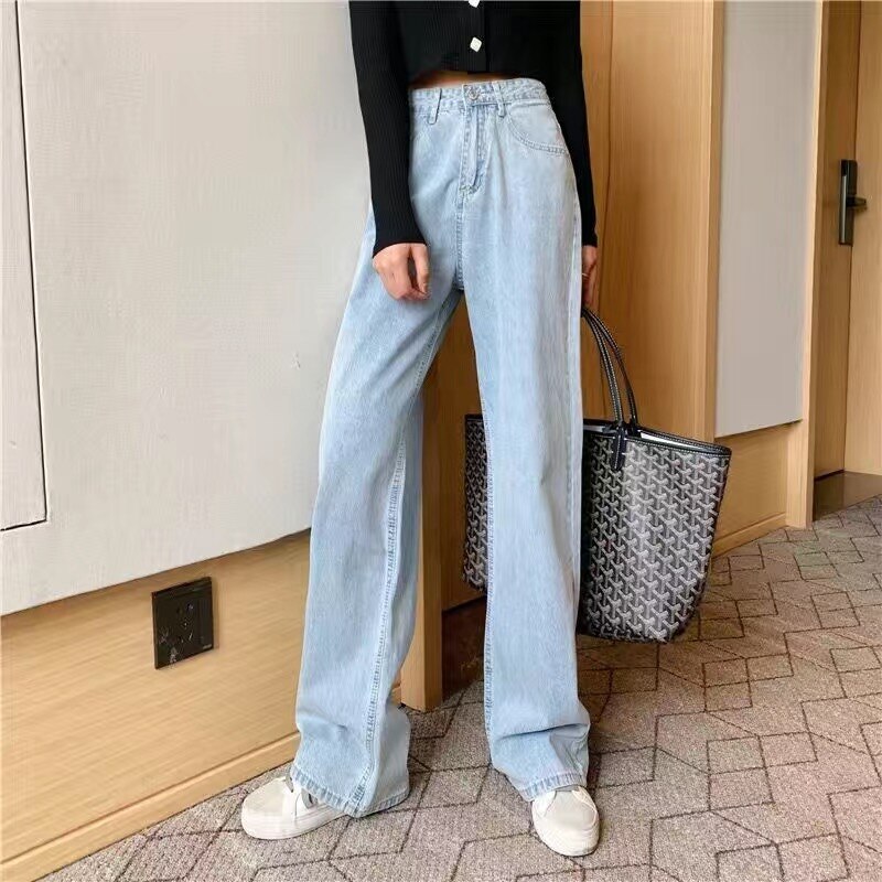 Grande taille 4XL femme jean déchiré taille haute été trou jambe large Denim pantalon femmes pantalon décontracté bleu jean