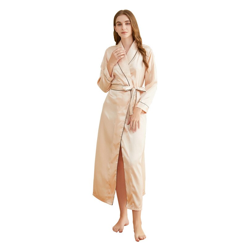 Satin Robes Bridesmaid Bride Robe Wedding Long Womens Robe Lingerie Sleepwear Lady Long-Sleeve Nightgowns Bathrobes