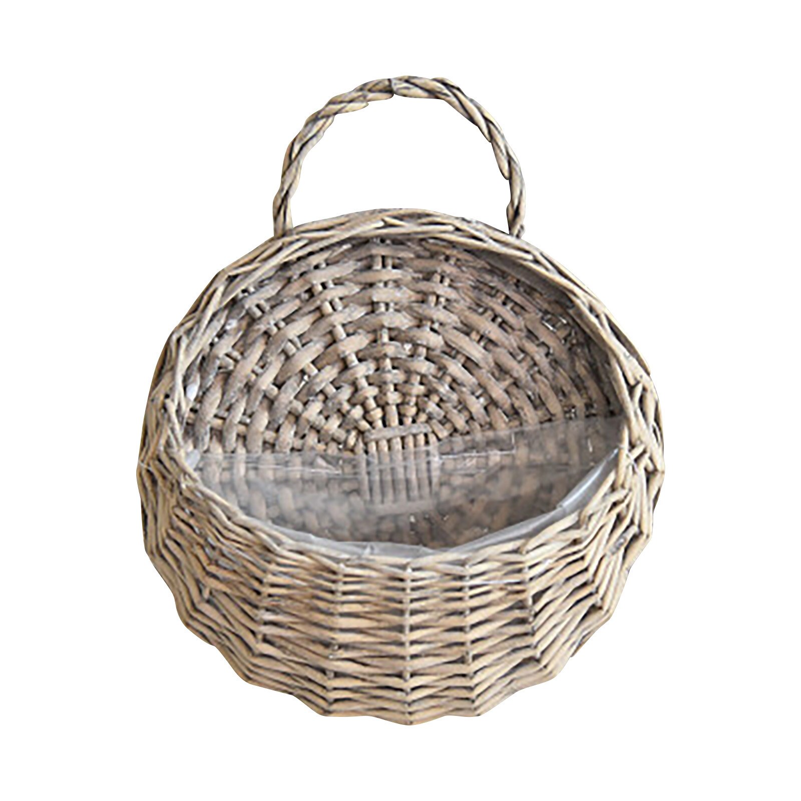 Hand Made Wicker Rattan Flower Basket Green vine Pot Planter Hanging Vase Container Wall Plant Basket For Garden Supplies