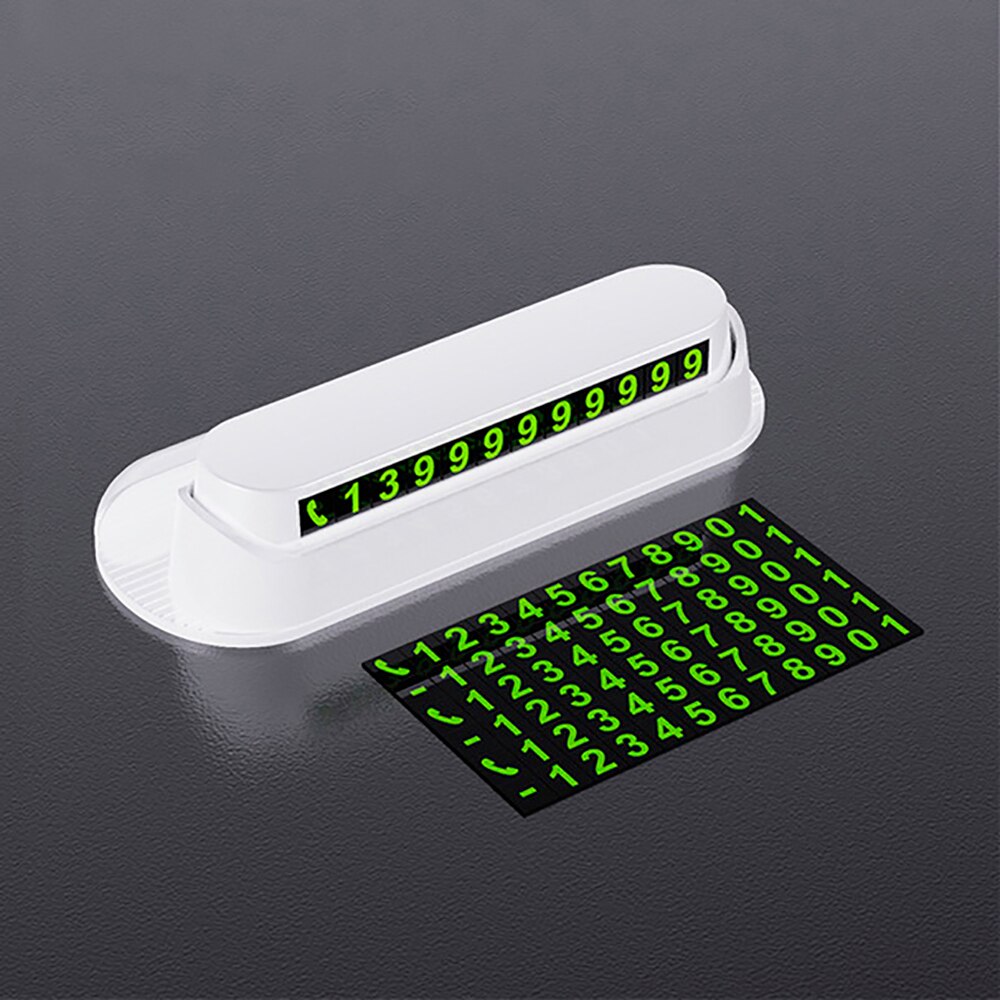 Car card with phone for temporary parking, car parking accessories, parking car transporter: Whit