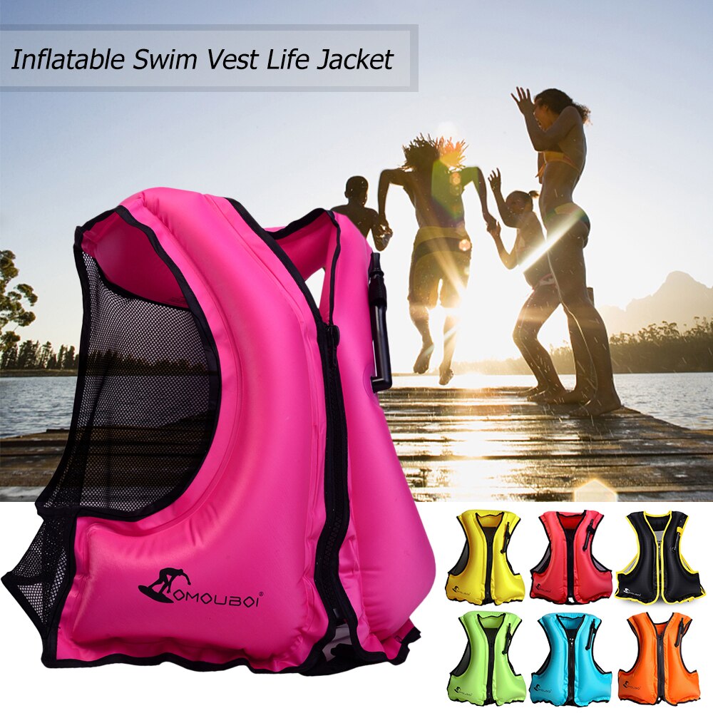 Chaleco inflable para natación para adultos, chaleco salvavidas flotante para esnórquel, natación, surf, deportes acuáticos, salvavidas