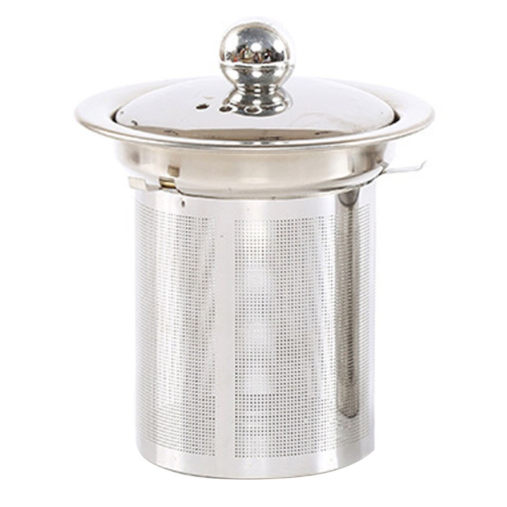 Infusor de té, tetera, filtro de té, tetera, colador de té de hojas sueltas, filtro de malla fina, filtro de té con tapa de acero inoxidable: M