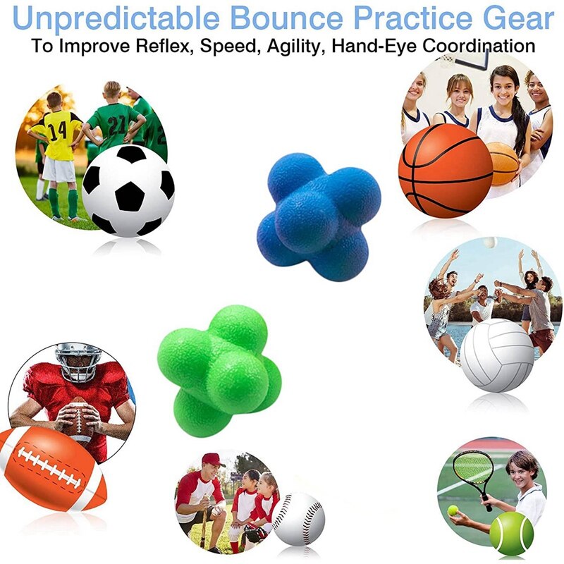 Reaction Balls Training Reaction Bounce Ball For Agility Reflex Coordination Training Hand-Eye Coordination And Speed