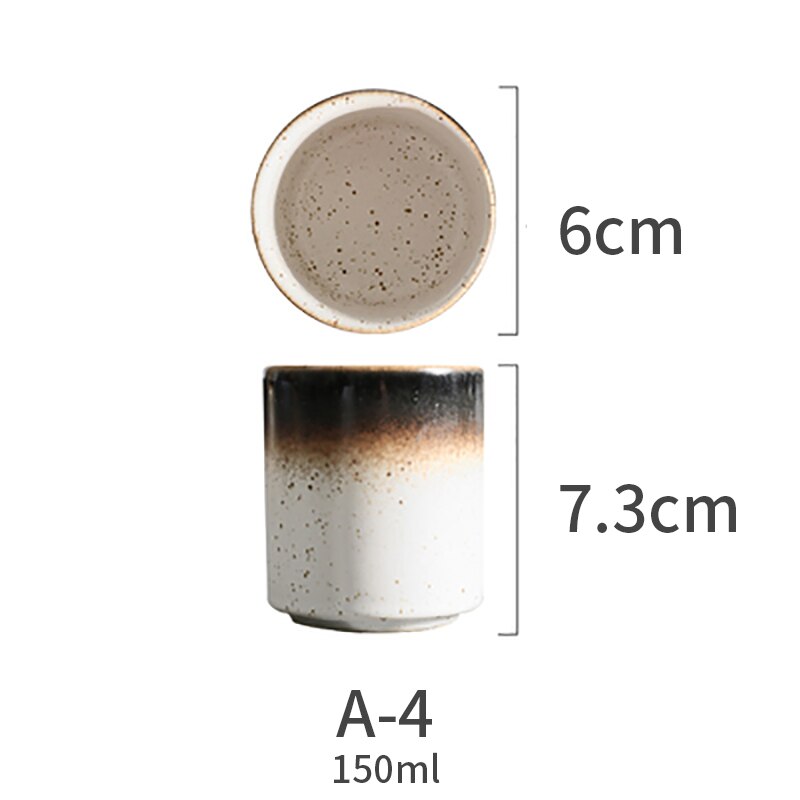 150ml 200ml japansk stil tekopp kaffe kopp vann kopp steintøy keramisk håndmalt kungfu tekopp matte drikkevarer: A -4-150ml