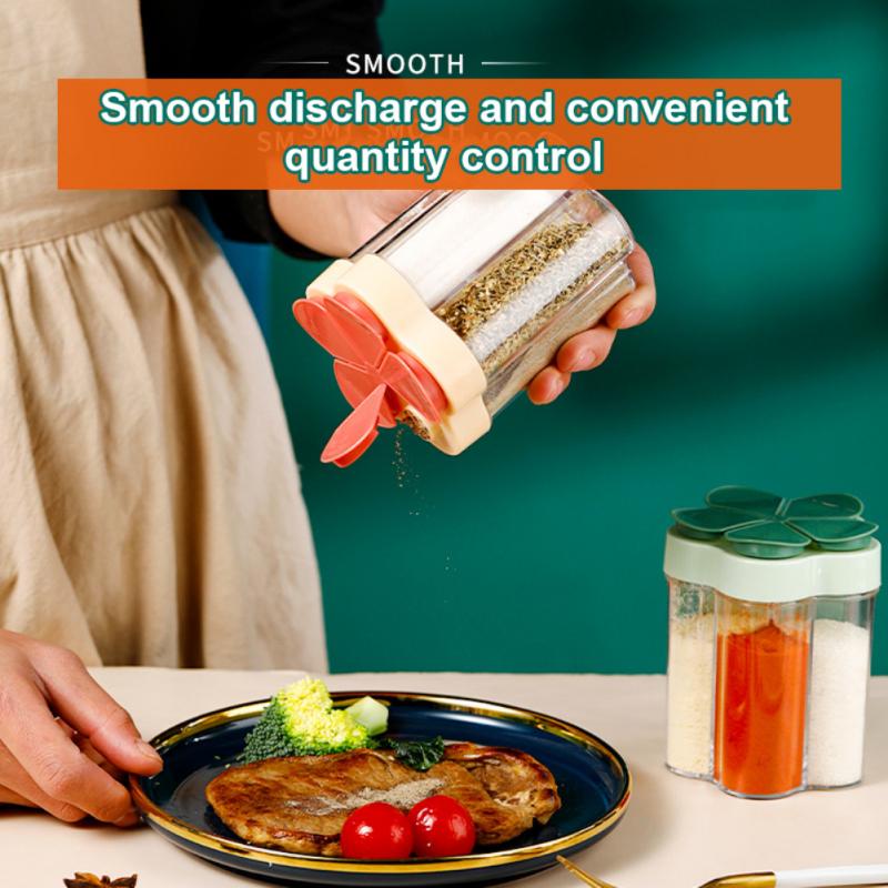 Vijf In Een Transparante Spice Doos Combinatie Kruiden Jar Keuken Specerij Opslag Container Zout Fles Kruiden Gereedschap