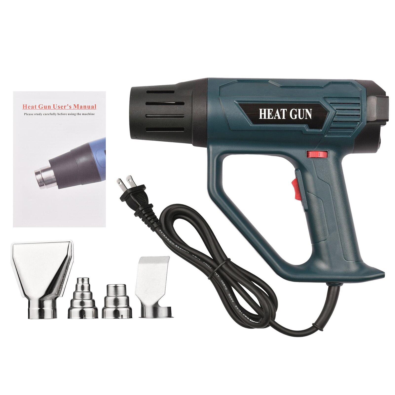 Nowa dmuchawa gorącego powietrza o dużej mocy 2000W wysoki moc obowiązek szybki elektroniczny wyświetlacz cyfrowy opalarka szybkie nagrzewanie 110V/220V: niebieski US