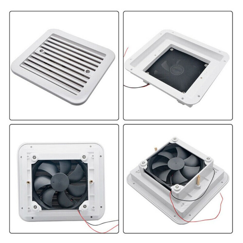 Exhaust Ventilation Fan Side Air Vent Caravan Motorhome RV Camper Van White Fan Ventilation Kitchen Bathroom Toilet Small Air