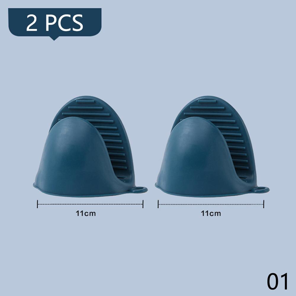 Opvouwbare Hete Kom Clip Pot Rvs Schotel Houder Stoomboot Tong Siliconen Oven Mitt Keuken Gereedschap Anti Proximity handschoenen: Blue Gloves