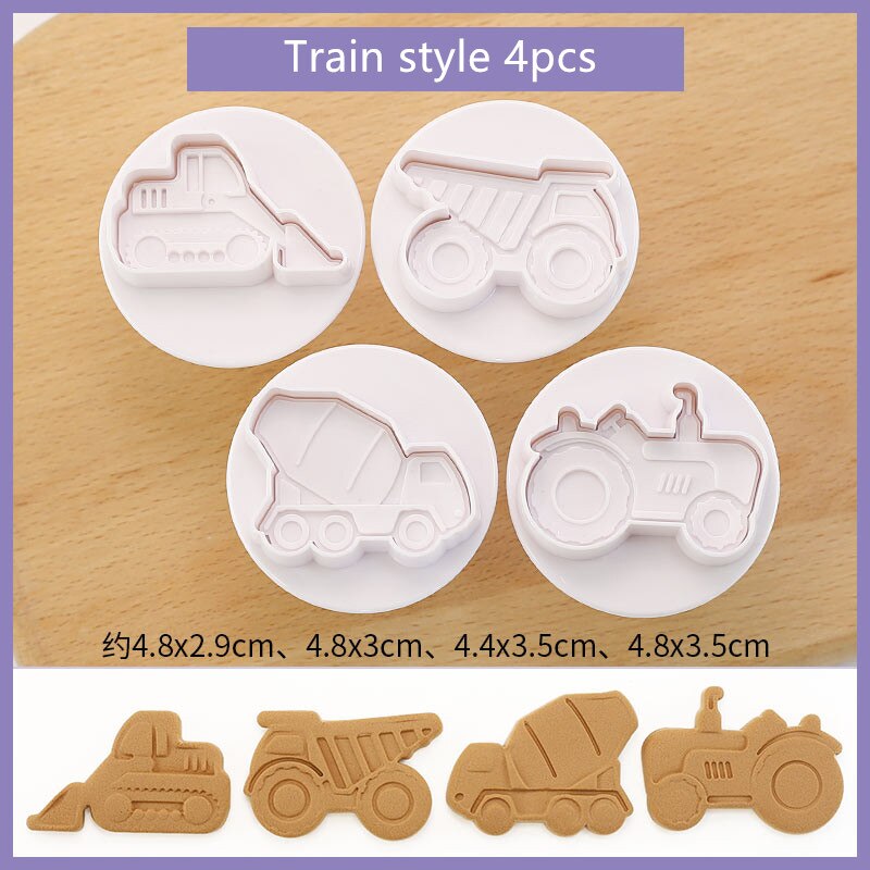 3Pcs Cookie Stempel Biscuit Mold 3D Plunger Halloween/Kerst Cookie Cutters Diy Bakvorm Kerst Formulieren Voor cookies: 8