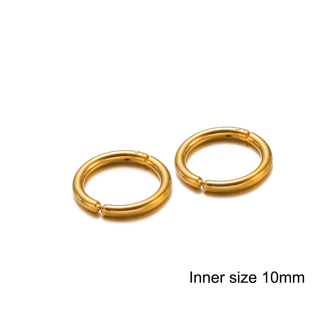 6 uds. De acero inoxidable sin agujero, pendientes con Clip, aros sin perforación, pendientes para mujeres y hombres, pendientes Piercing, joyería: Color dorado