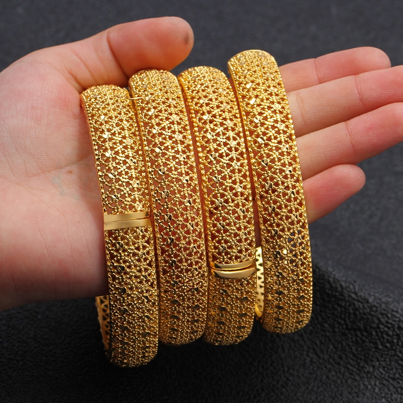 Gratis Keuze Gouden Kleur Bruiloft Armbanden Voor Vrouwen Bruid Kan Open Armbanden Indian/Ethiopische/Frankrijk/Afrikaanse/ dubai Sieraden