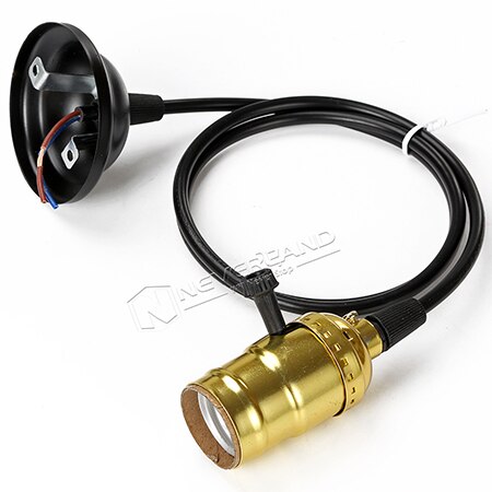 Base de enchufe de rosca para lámpara Base de lámpara Retro, soporte Edison, Bombilla colgante con cable de interruptor, E27 110V/220V: Gold