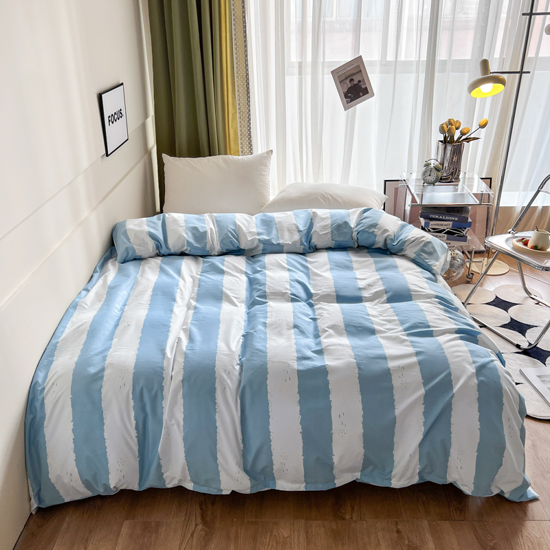 Streep Dekbedovertrek 150X200 Eenvoudige Stijl Dekbed Covers Queen Size Housse De Couette Huidvriendelijk Thuis Beddengoed (Geen Kussensloop: King / Rood