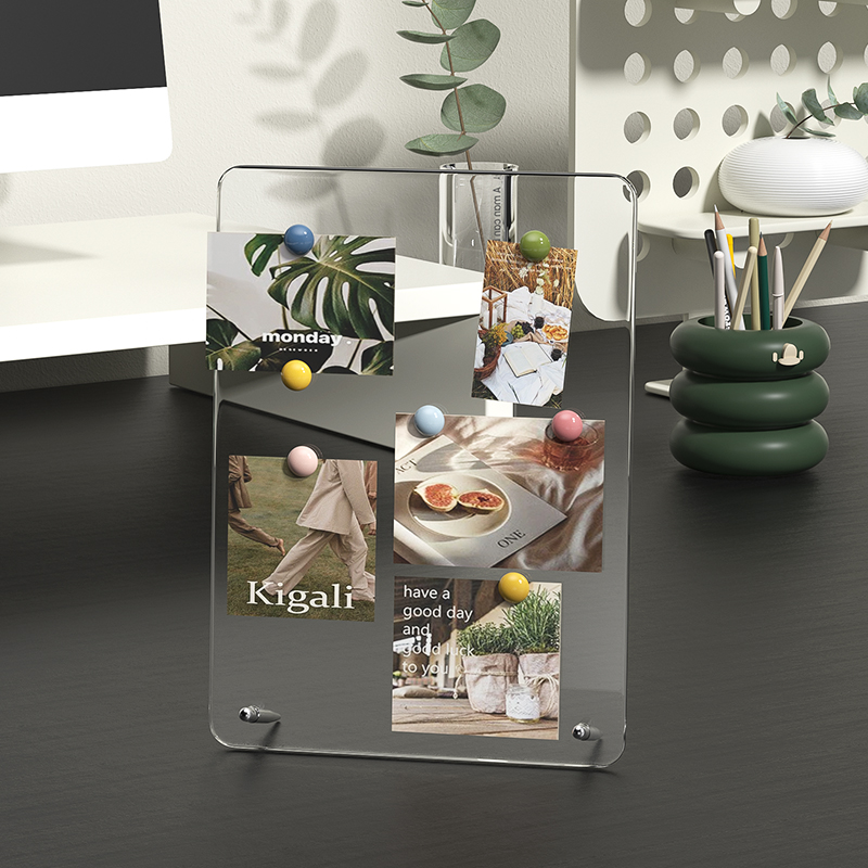 Bacheca da tavolo Blocco Nota trasparente in acrilico Lavagna per appunti da ufficio può essere scritta lavagna per appunti magnetica per la casa