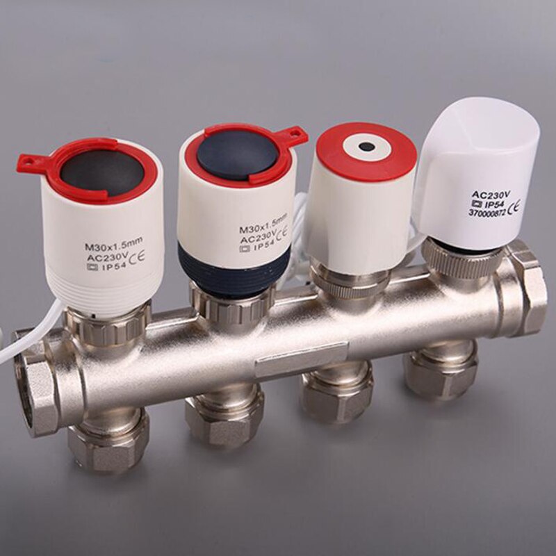 230V NO NC electric thermal actuator valve head for thermostat manifold underfloor heating radiator normally opened closed