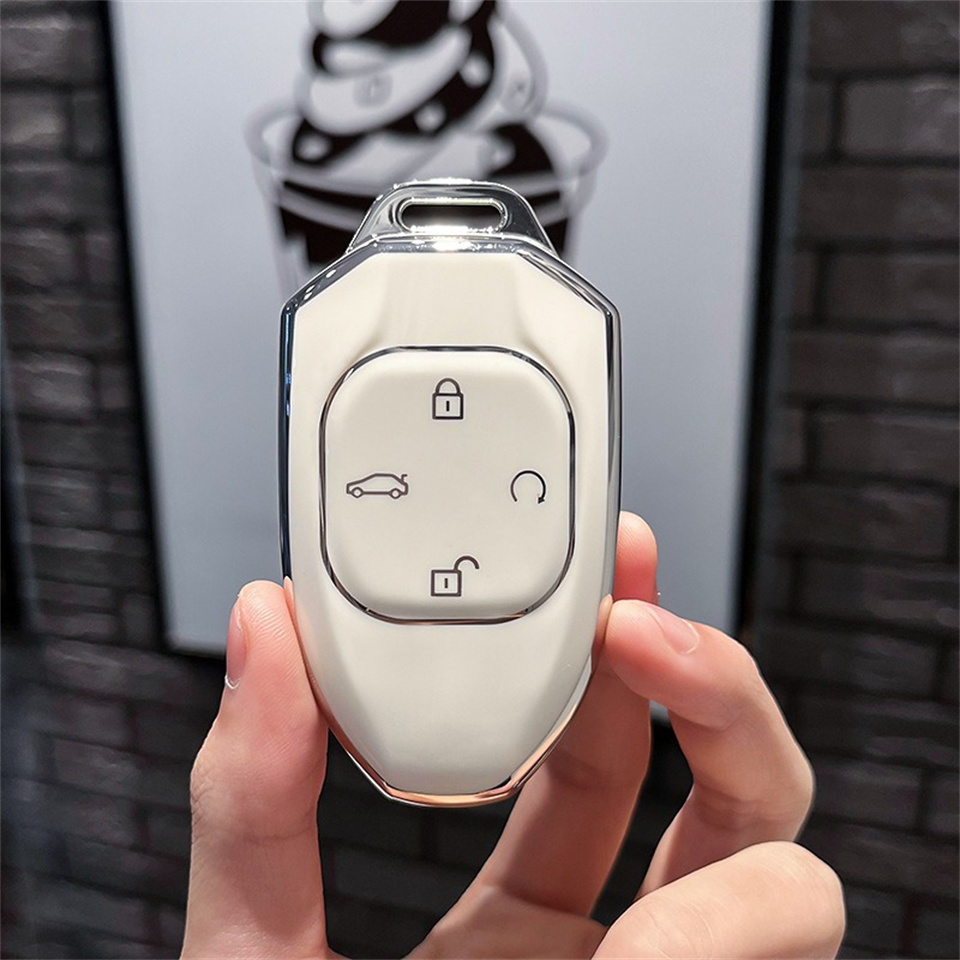 Car Remote Key Case Cover For GAC Trumpchi GS7 GS8 GM8 GS5 GA6 GM6 Key Protect Holder Fob Keychain Accessories Car-Styling: WHITE