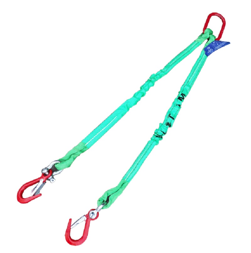 5Tonx1-3M two legs 2-hook soft round sling lifter complete set of assembly lifting sling towing rope