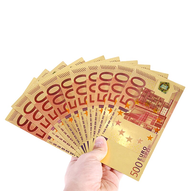 Billets commémoratifs 500 EUR, billets de banque de , décoration de Collection, plaqué or 24K