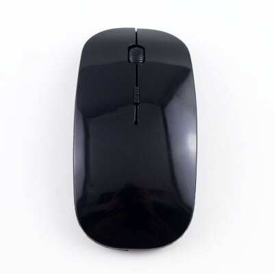 Draadloze muis kantoor computermuis draagbare slanke muis 1600 dpi 2.4g ontvanger laptopmuis gemakkelijk mee te nemen optische muis: Zwart