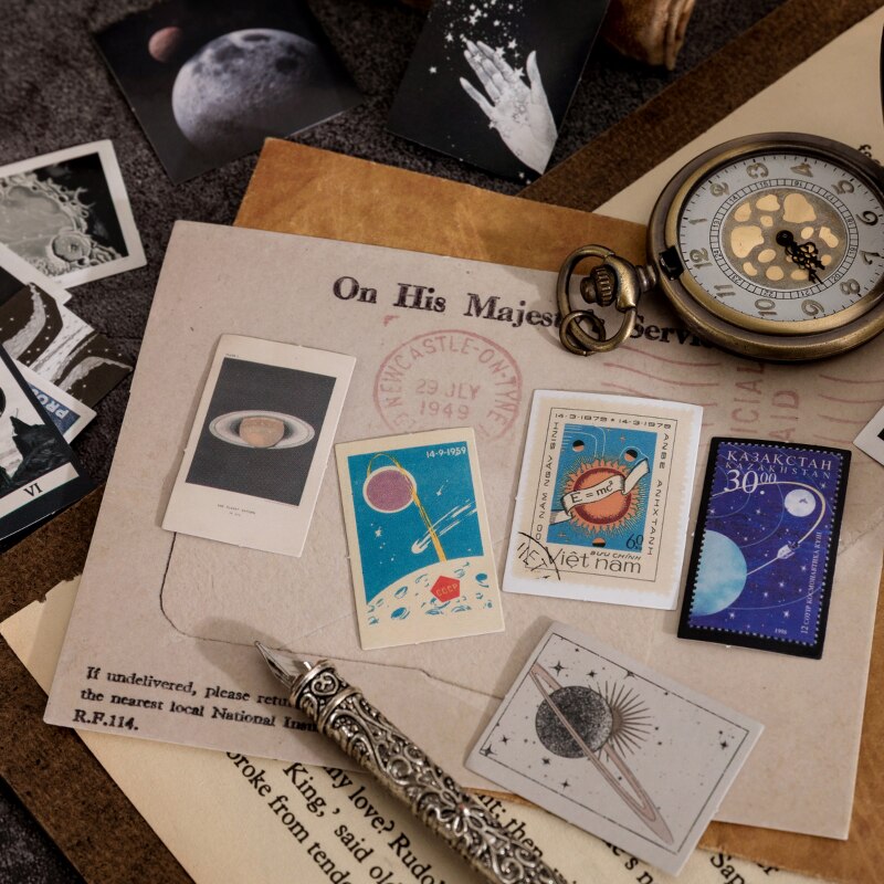 Journamm 46pcs/box Ins Star Series Mini Boxed Sticker Decor Ablum Diary DIY Scrapbooking Collage Junk Journal Stationery Sticker