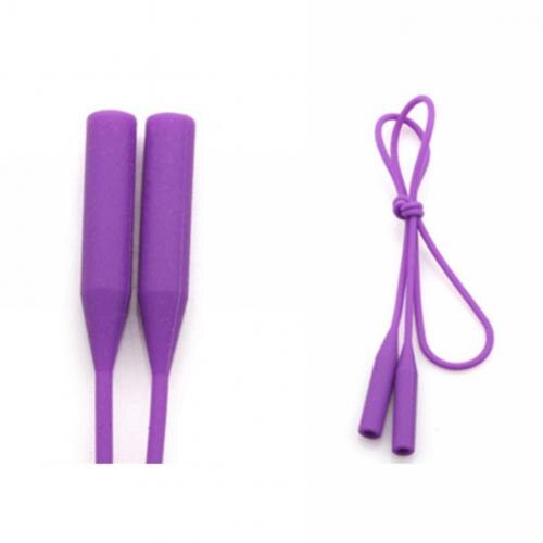 53cm couleur bonbon élastique Silicone lunettes sangle lunettes de soleil chaîne sport anti-dérapant cordon support cou lunettes chaîne lanière: VIOLET