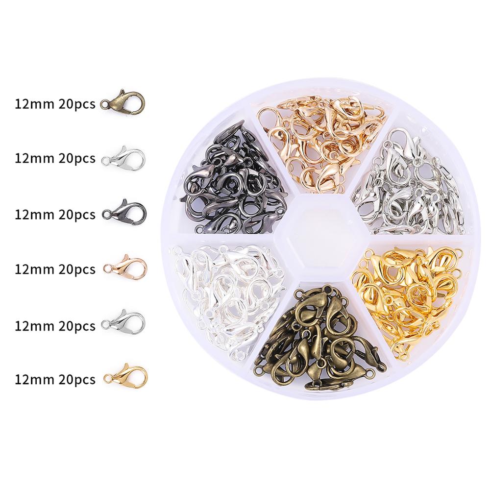 Mix Box Kits Alloy Chain Earring Hooks Head Pins Jump Rings Lobster Clasp For DIY Jewelry Findings Set Making Earrings Supplies: BDH150-01MX