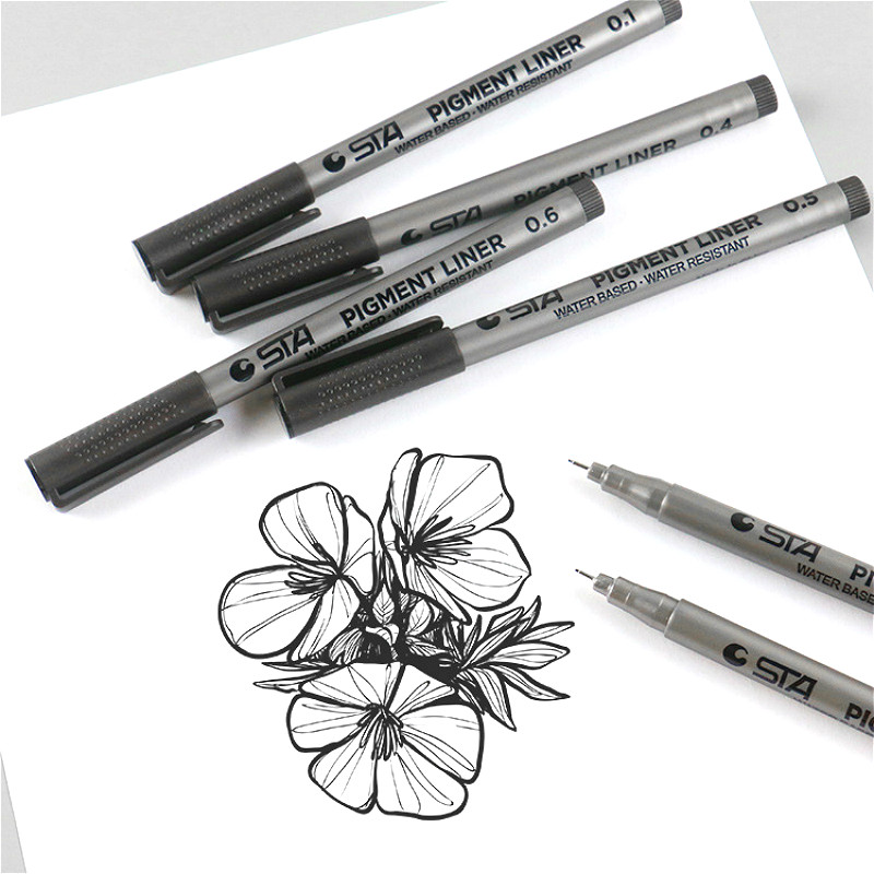 1 Pc Zwart Pigma Micron Pen Handgetekende Schets Naald Pen Hand Dawing Liner Fineliner Cartoon Handtekening Pen