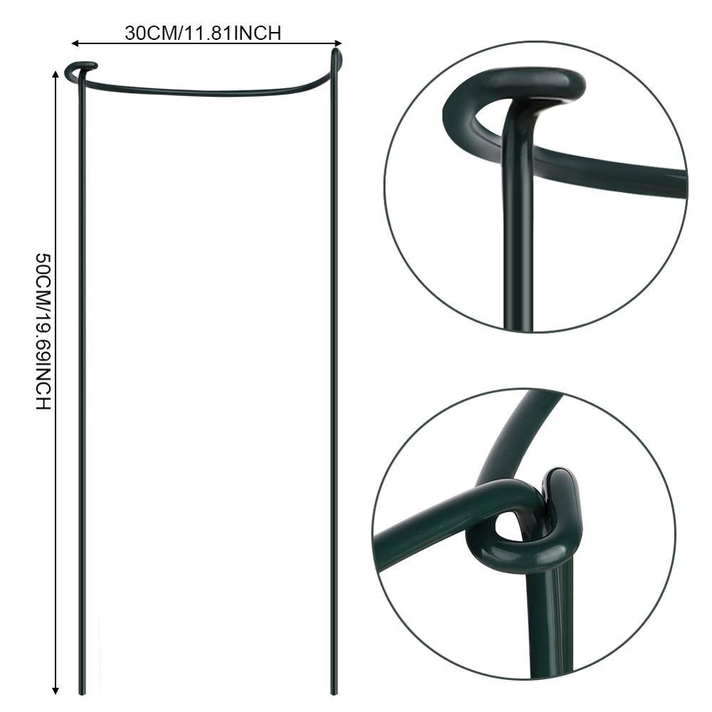2pcs Half Round Plant Support Ring Garden Tool Solid Steel Rust Semi-Circular Plant Border Support Wire Hoop Plant Support Frame