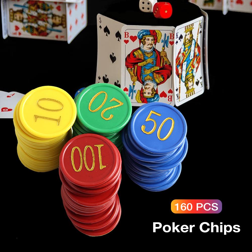 Fichas de póker de plástico, fichas de juego digitales doradas de doble cara