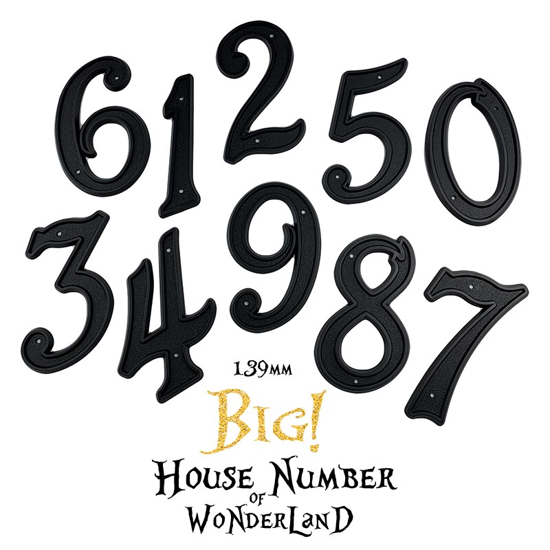 Big House Number 139mm Height Door Address Number Digits ABS Plastic Black House Door Address Sign 5-1/2 inch. #3