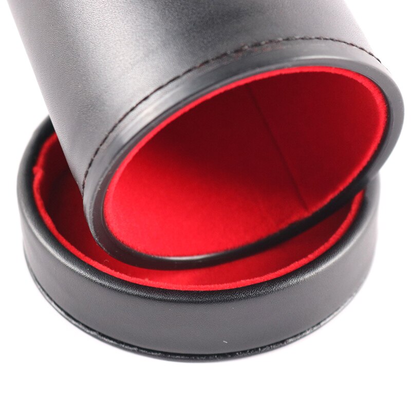 Doppel Schicht Würfel Tassen Neue Schwarz PU Leder verrotten Flanell Würfelbecher Bar Spiel Liefert Mit 6 stücke Würfel
