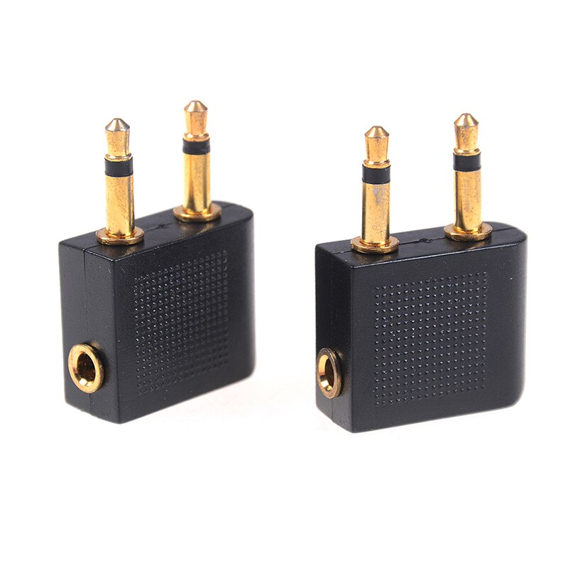 5Pcs 3.5mm pro airline airplane golden plated headphone jack plug adapter