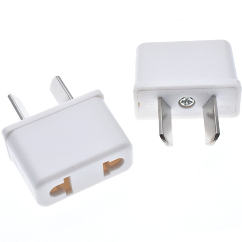 10 X AU 2 Pin Mini Adapter Change EU /US/Japan Plug Max. 250V 6A White