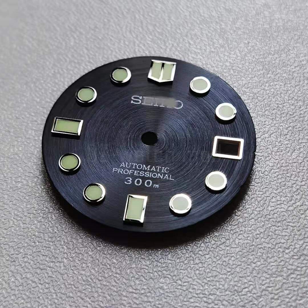 Koperen Plaat C3 Lichtgevende Wijzerplaat Omgebouwd Zon Patroon Letterlijke Skx007 Kleine Mm Abalone Nh35 Universele Nh35 Wijzerplaat