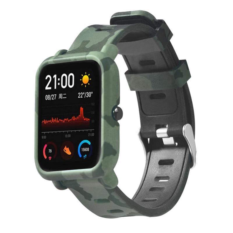 Strap 2 in 1 Watch Band Watch Case Cover Bracelet strap Protector Silicone Wrist Strap Watch Band For Amazfit GTS Strap